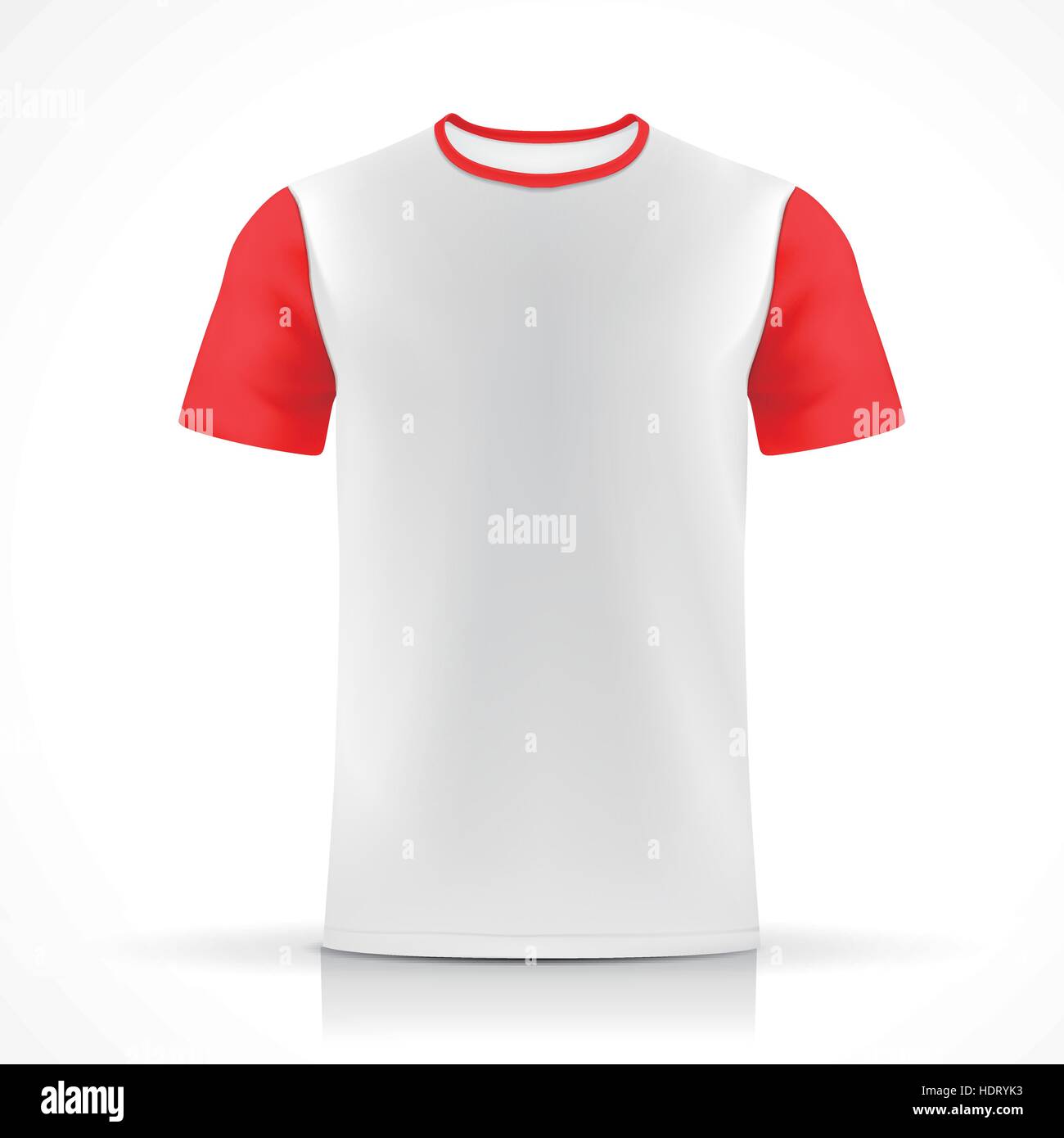 Camiseta blanca plantilla aislado sobre fondo blanco Imagen Vector de stock  - Alamy