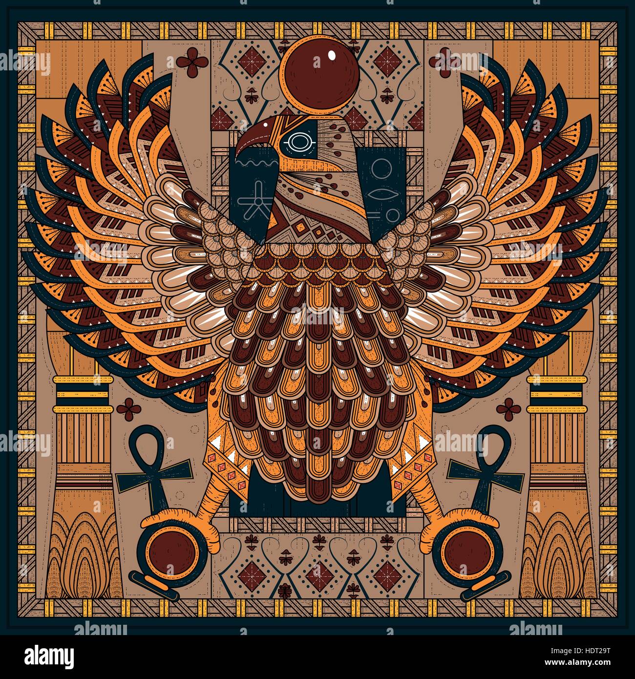 Página para colorear águila elegante estilo en Egipto Imagen Vector de  stock - Alamy