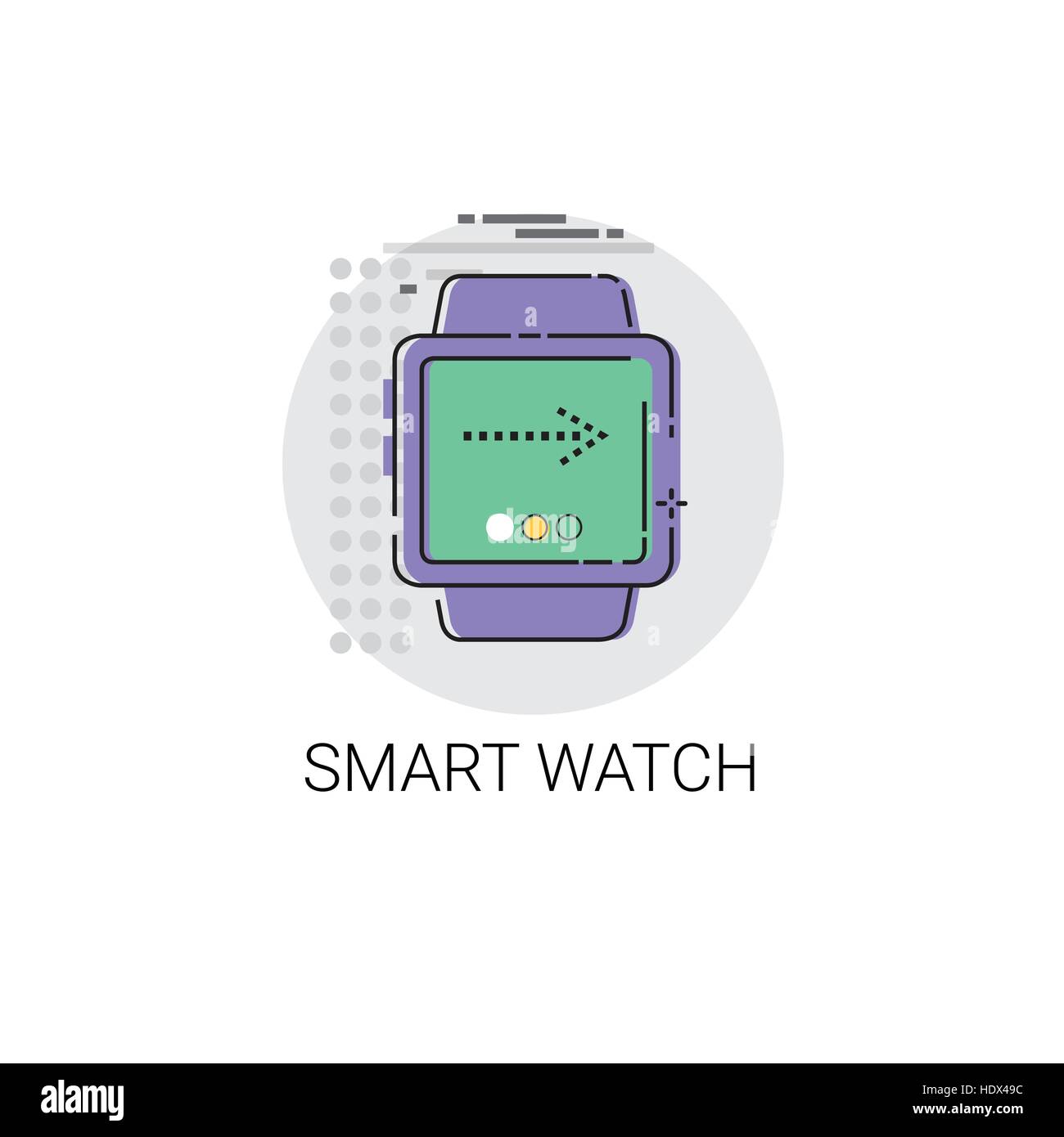 Wearable Tech Reloj inteligente tecnología de dispositivos electrónicos Ilustración del Vector