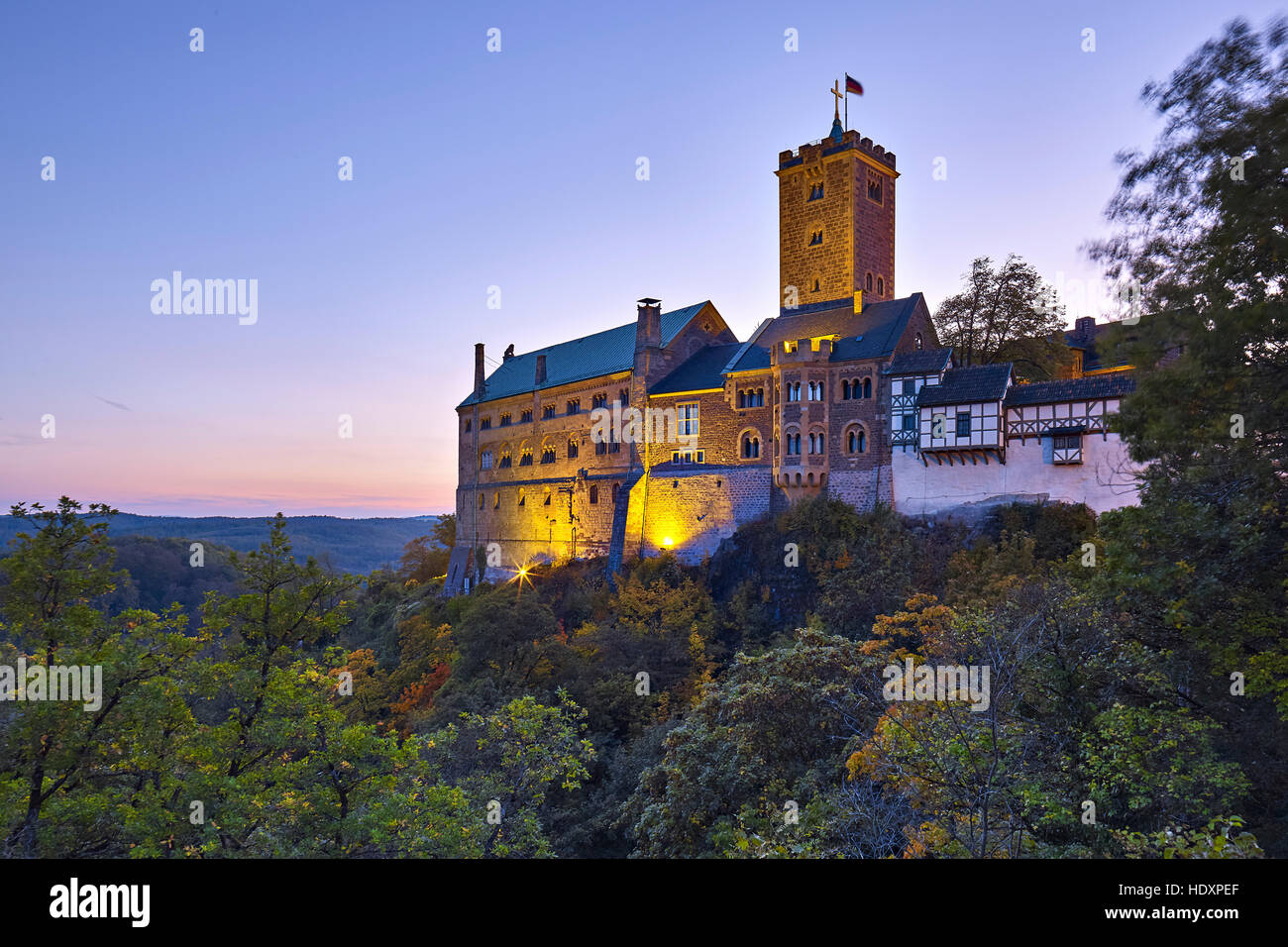 Castillo de Wartburg, cerca de Eisenach, Turingia, Alemania Foto de stock