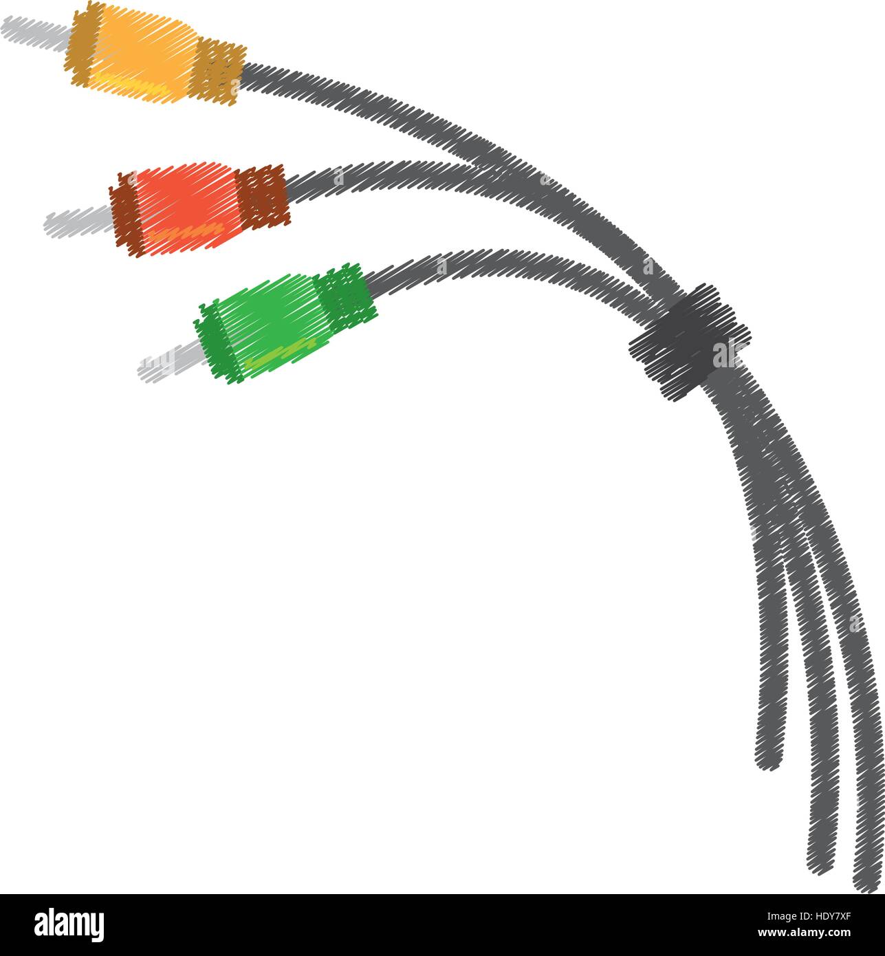 Cable de enchufe de dibujo diferentes colores Ilustración del Vector