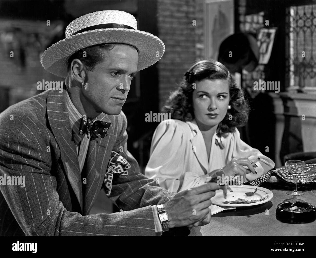 Scarlet Street, alias: Straße der Versuchung, USA 1945, Regie: Fritz Lang, Darsteller: Dan Duryea, Joan Bennett Foto de stock