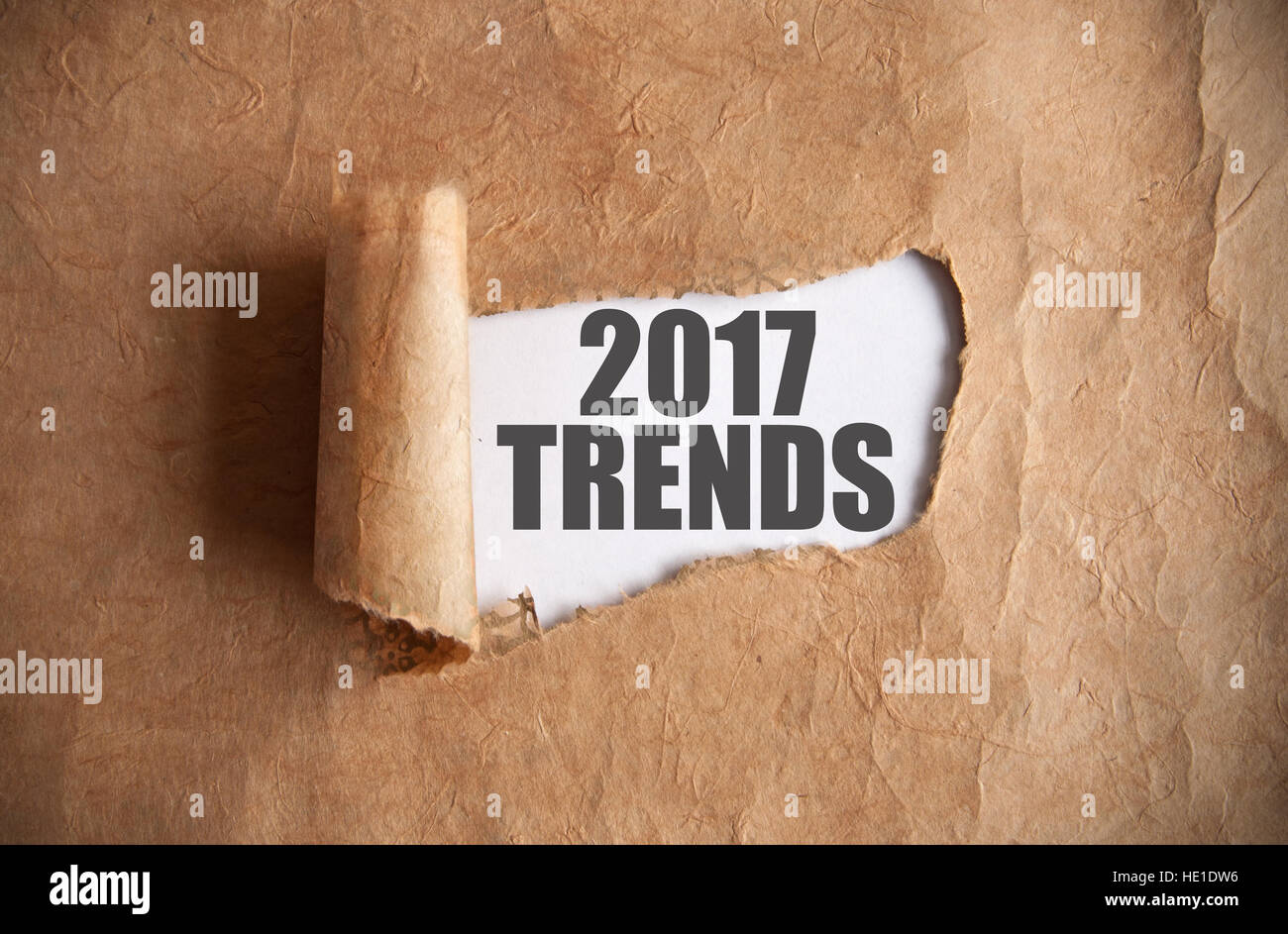 Trozo de ir descubriendo las tendencias 2017 debajo Foto de stock
