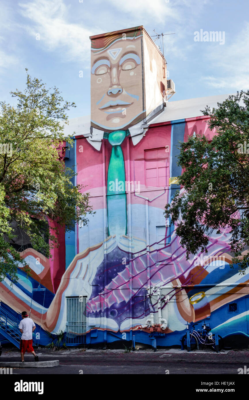 San Petersburgo, Florida, Central Avenue, mural exterior, humor, FL161129112 Foto de stock