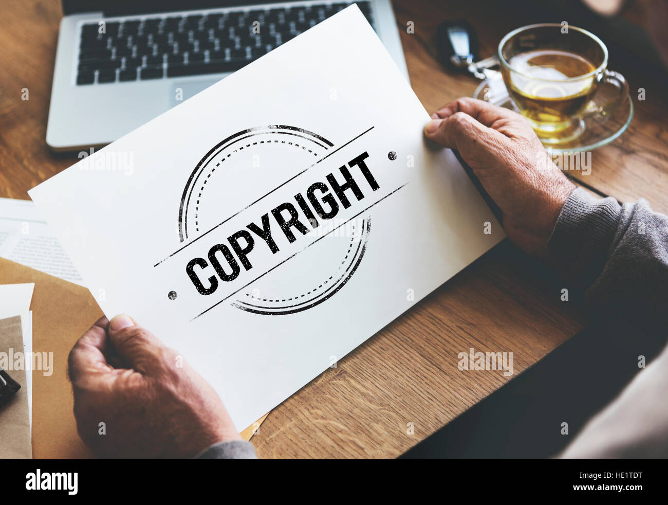Copyright Licencia de diseño de concepto de valor de Patentes y Marcas Comerciales Foto de stock