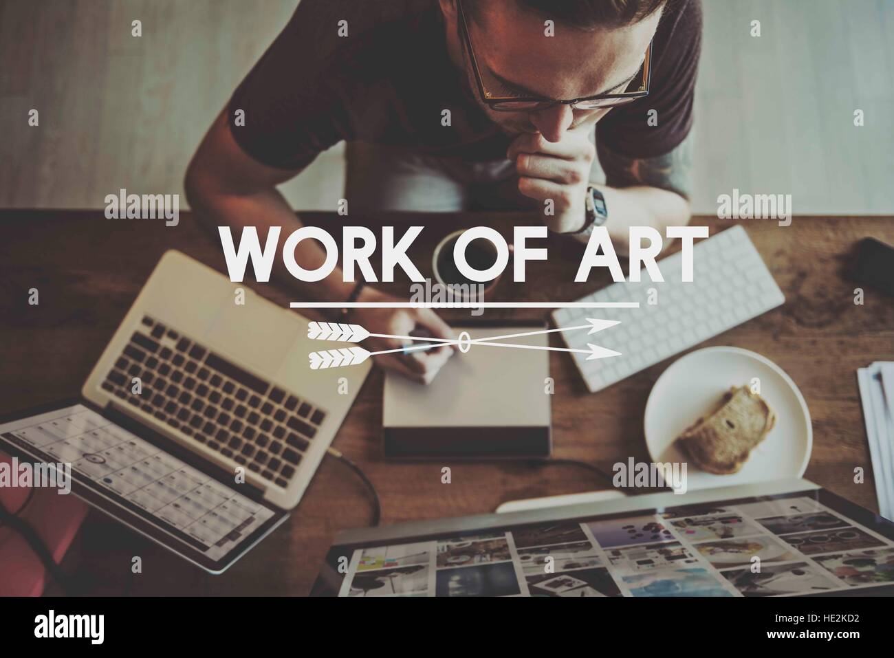 Oficina de Trabajo empresarial en línea el concepto de arte Foto de stock