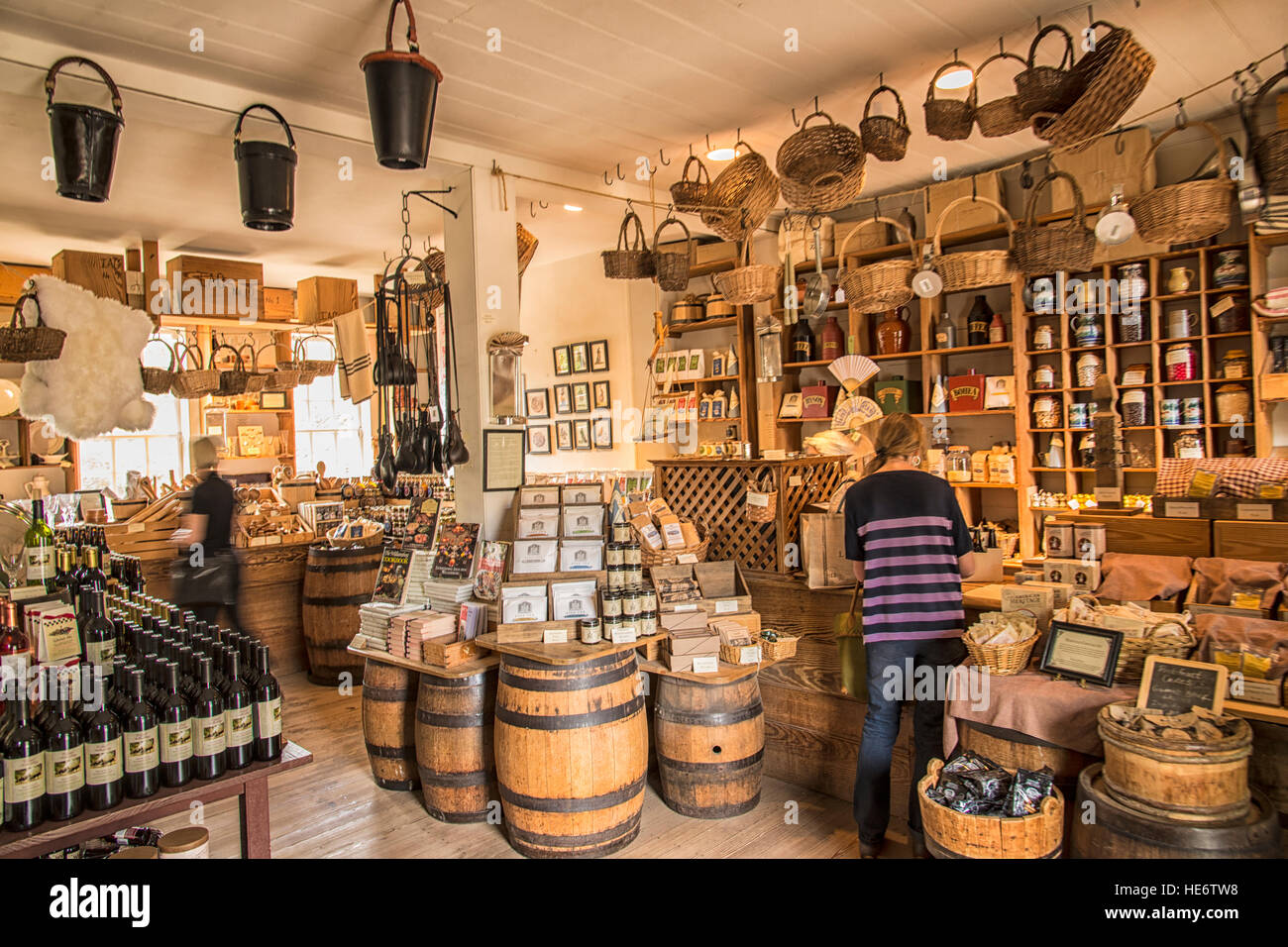 Colonial Williamsburg Tarpley Tienda del interior Fotografía de stock