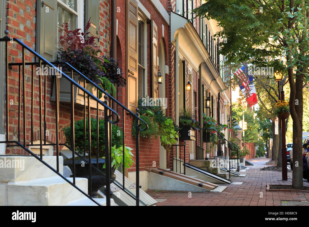 Society Hill Casas, Philadelphia, Pennsylvania, EE.UU Fotografía de