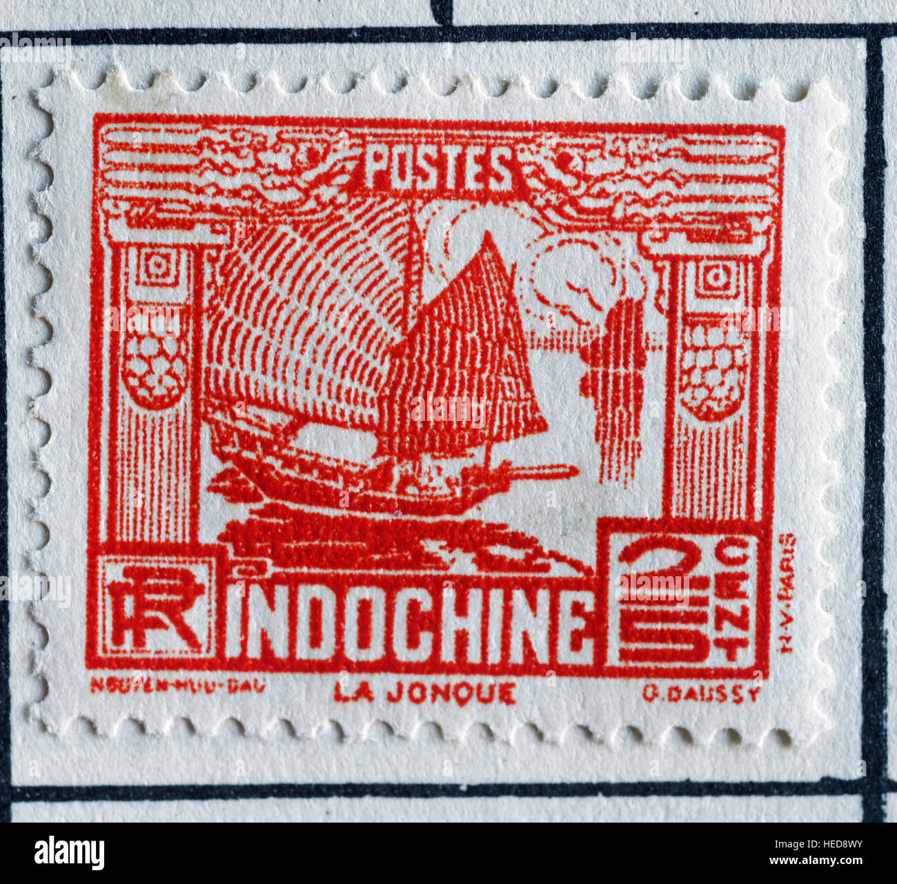 Sello de la Indochina Francesa Foto de stock