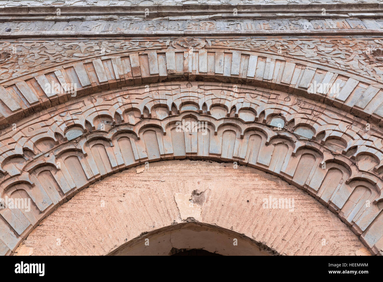 Detalle de la puerta de la ciudad, Marrakech, Marruecos Foto de stock