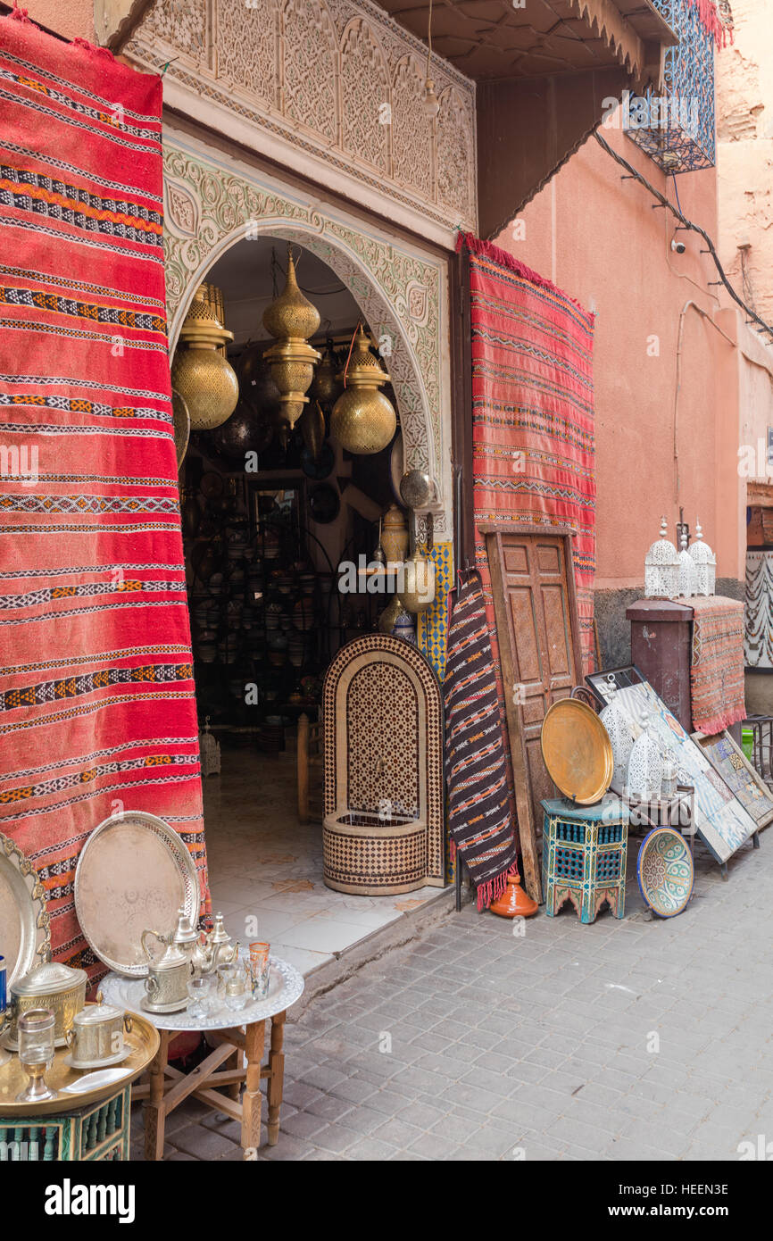 Medina, casco antiguo de la ciudad, Marrakech, Marruecos Foto de stock