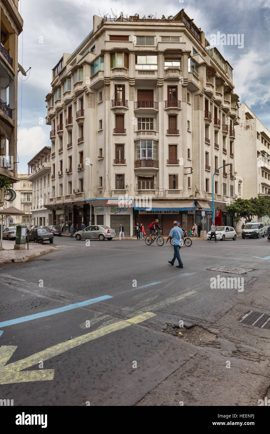 La arquitectura colonial francesa, Casablanca, Marruecos Foto de stock