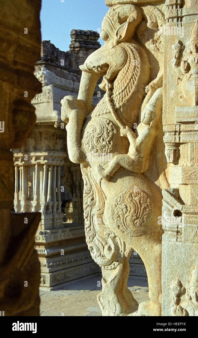Ruinas del Imperio Vijayanagar, Hampi, Karnataka, India Foto de stock