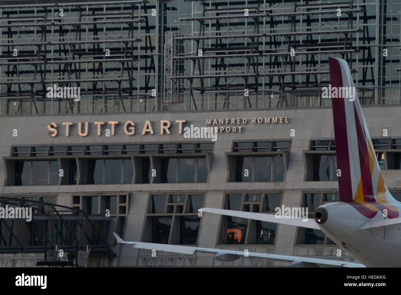 Airbus A319 de Germanwings estacionado en el aeropuerto de Stuttgart. Manfred Rommel aeropuerto Foto de stock