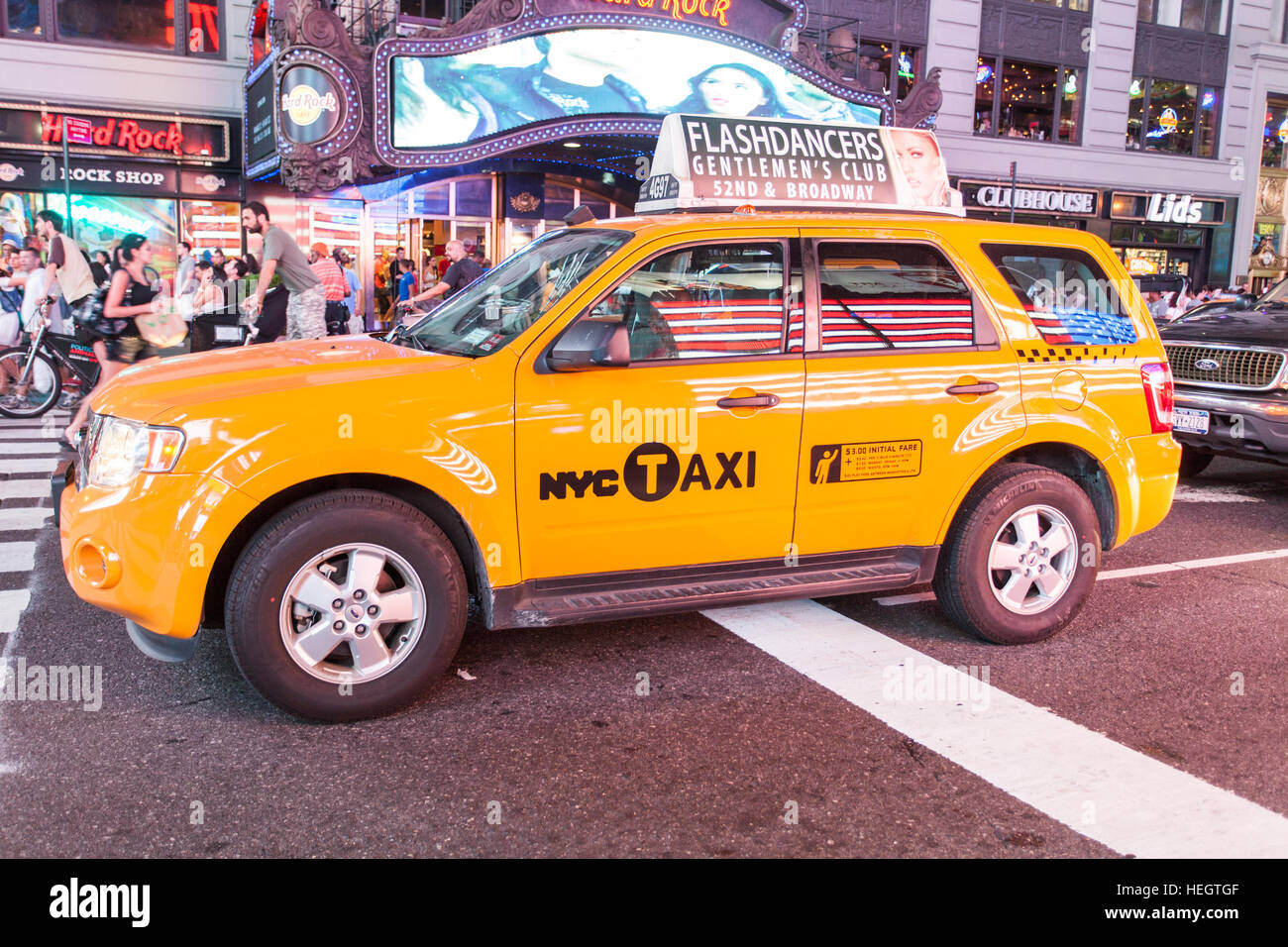 La Ciudad de Nueva York en taxi amarillo Foto de stock