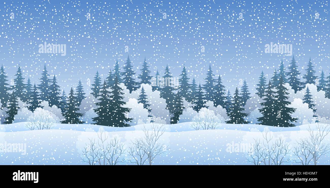 Seamless paisaje con árboles de Navidad Ilustración del Vector