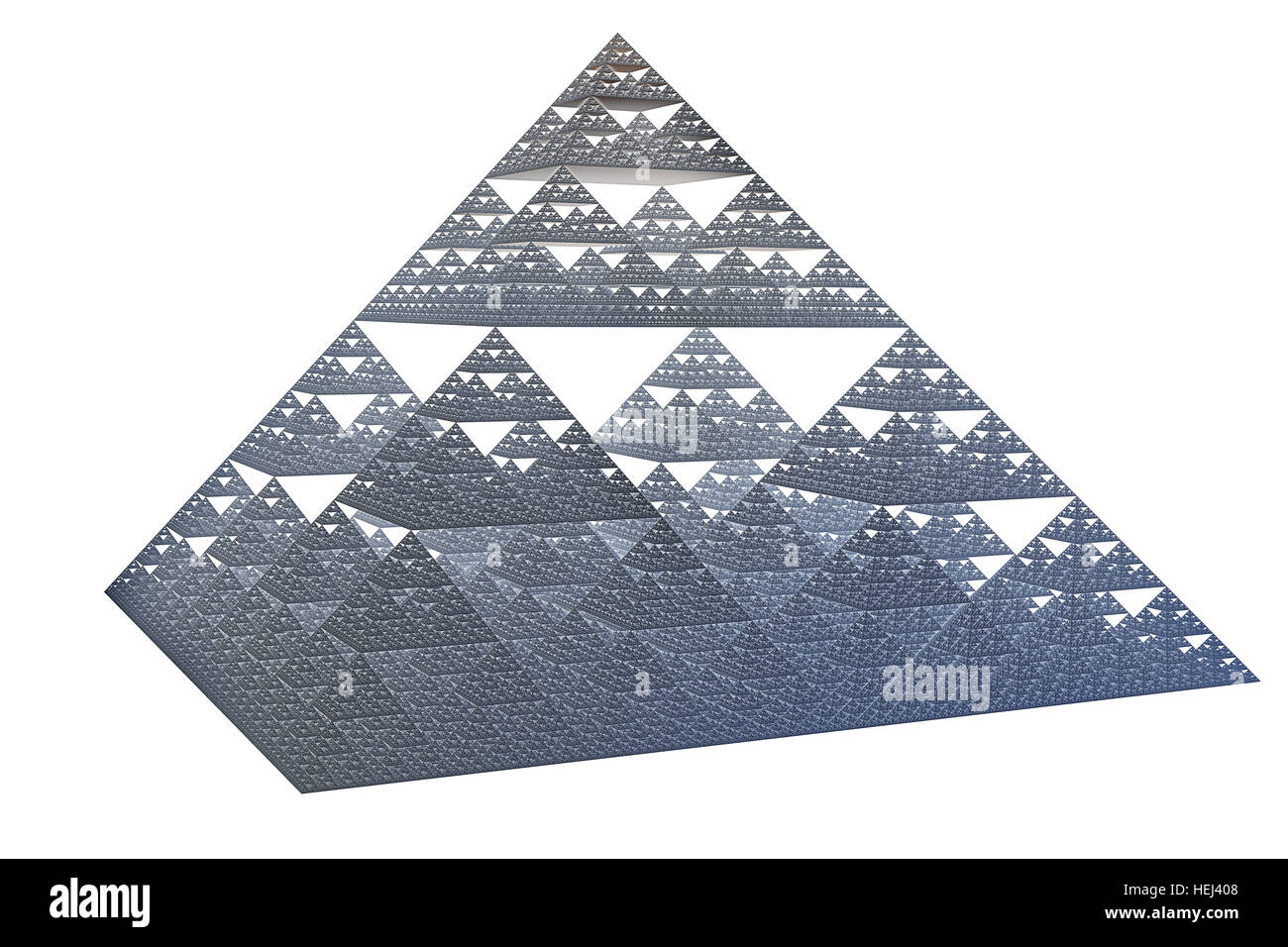 El tetraedro de sierpinski fractal forma iterada Foto de stock