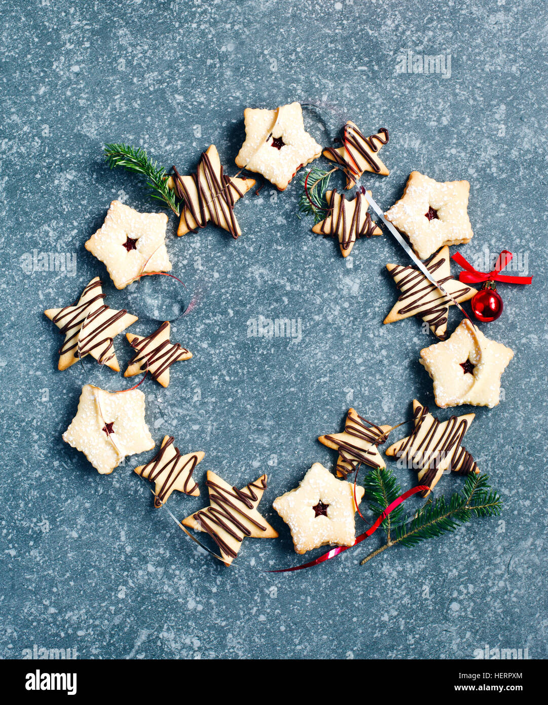 Corona de galletas de Navidad Foto de stock