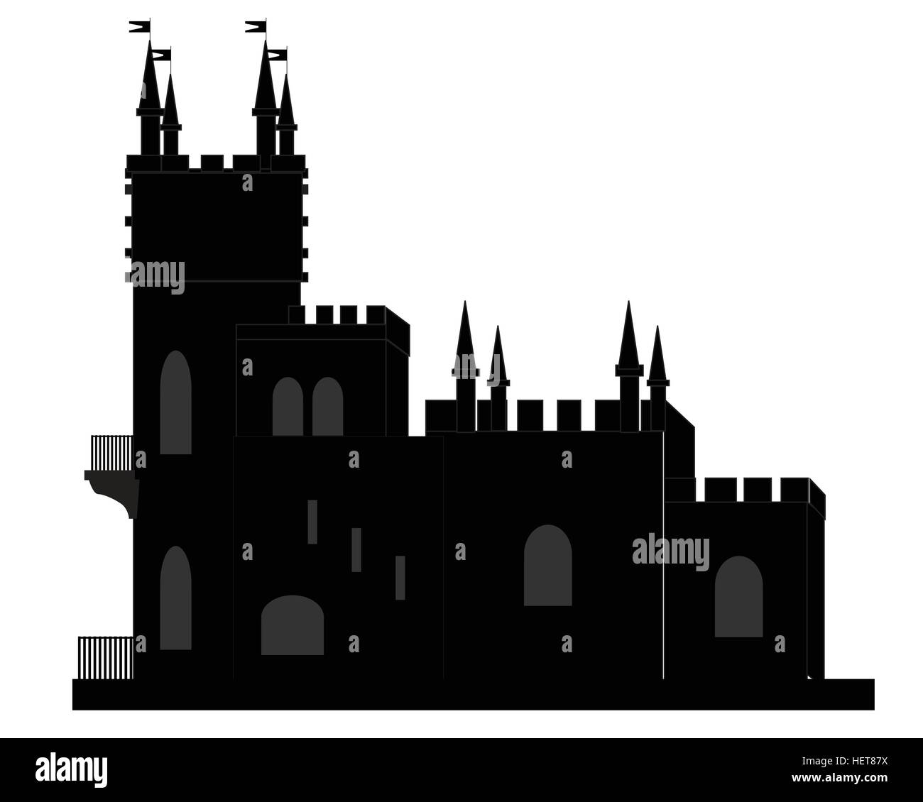 Edificio histórico en los colores blanco y negro Ilustración del Vector