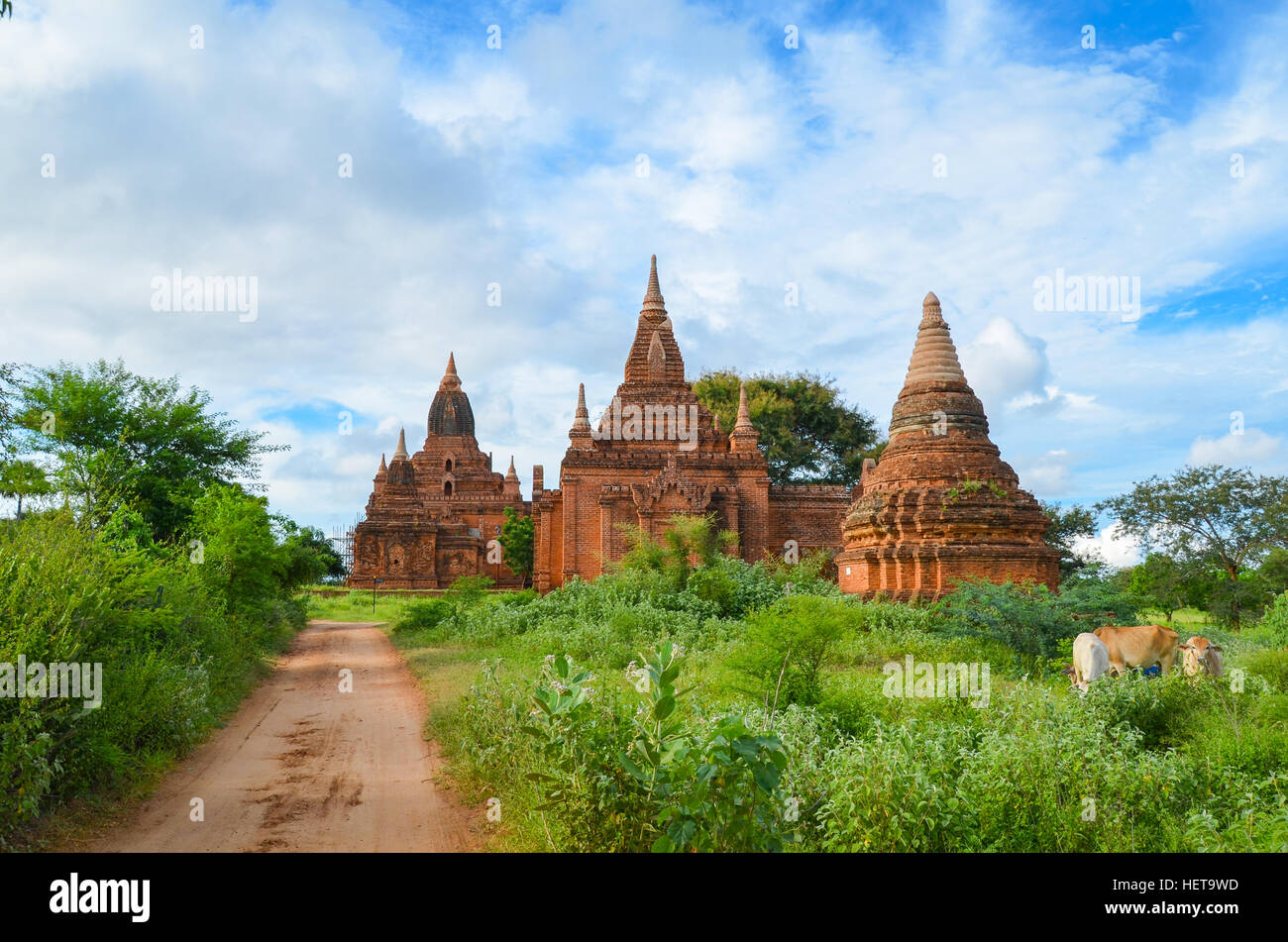Los antiguos templos de Bagan, Myanmar Foto de stock