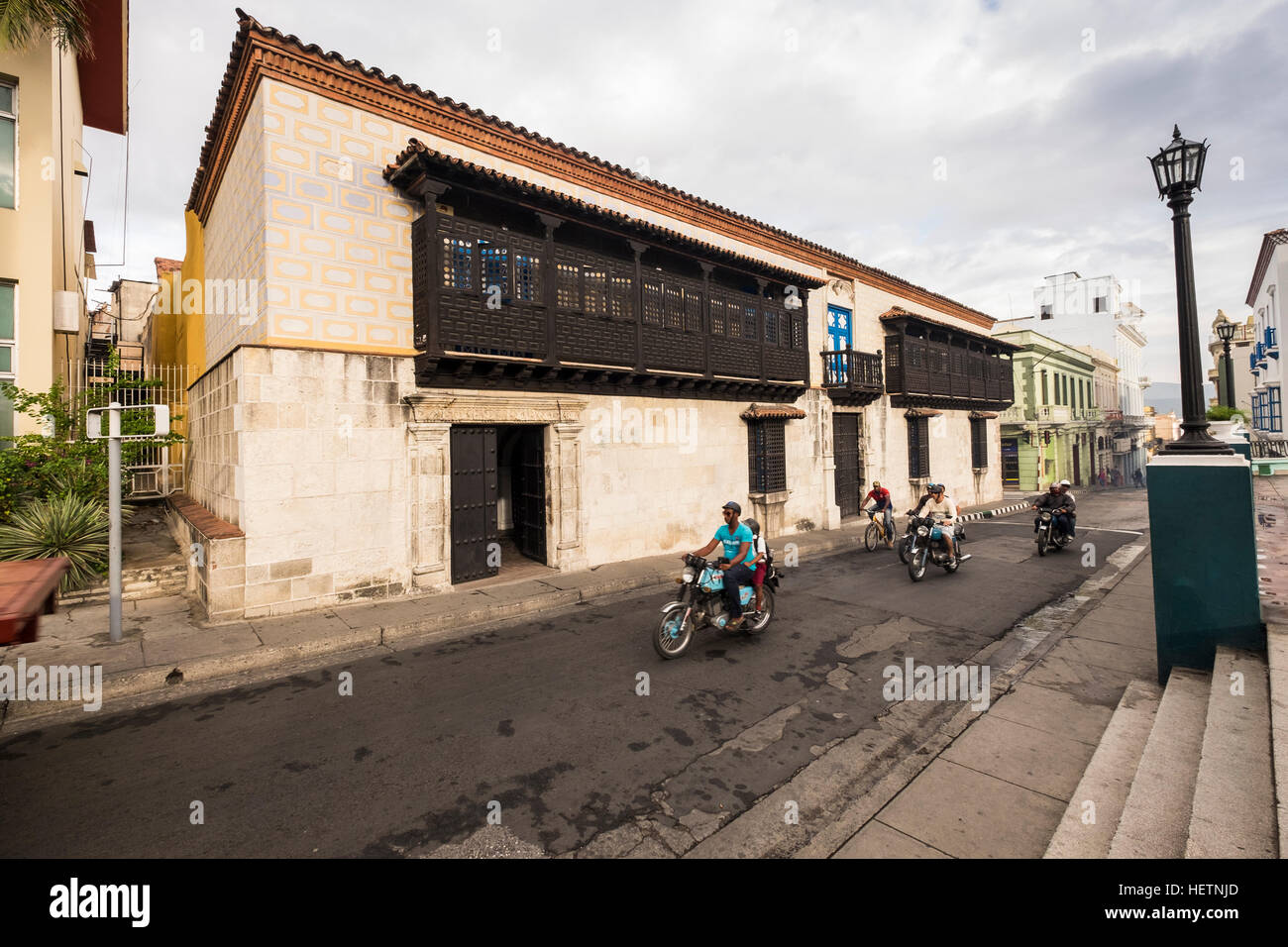 Casa de Diego Velázquez, la casa más antigua aún en pie en Santiago de Cuba, Cuba Foto de stock