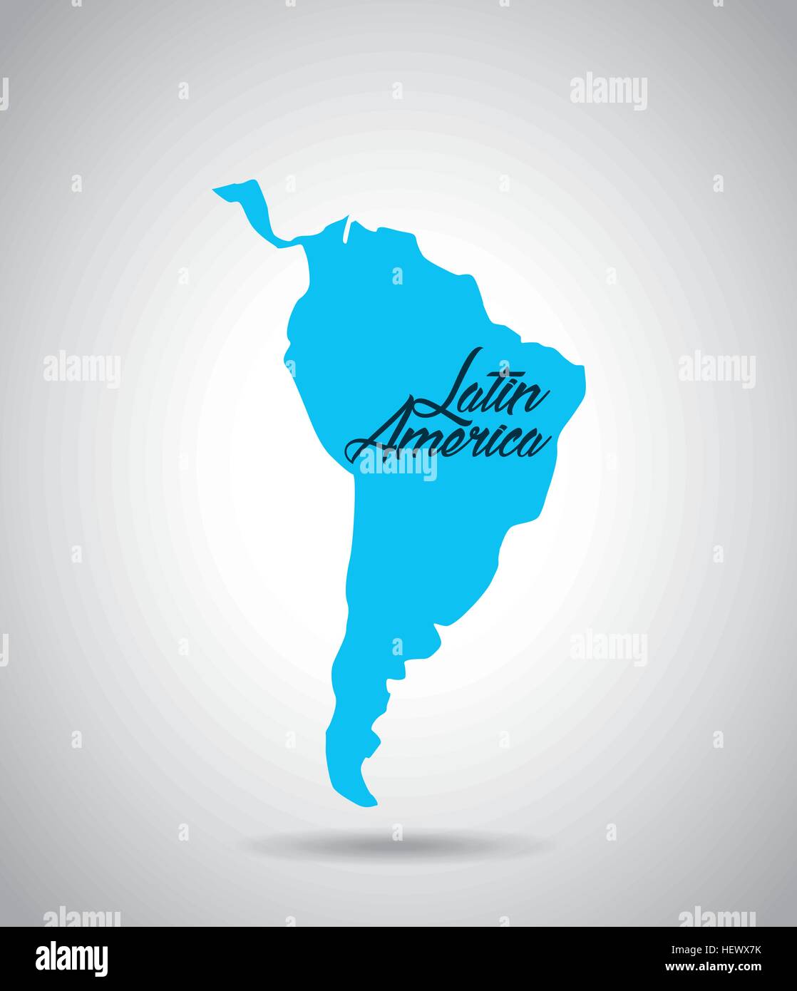 Icono de mapa de América Latina sobre fondo blanco. ilustración