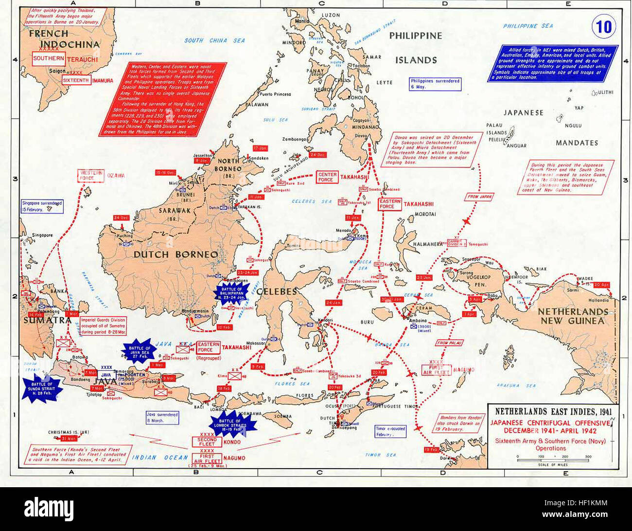 Guerra del Pacífico 194142 Holandesa de las Indias Orientales Mapa