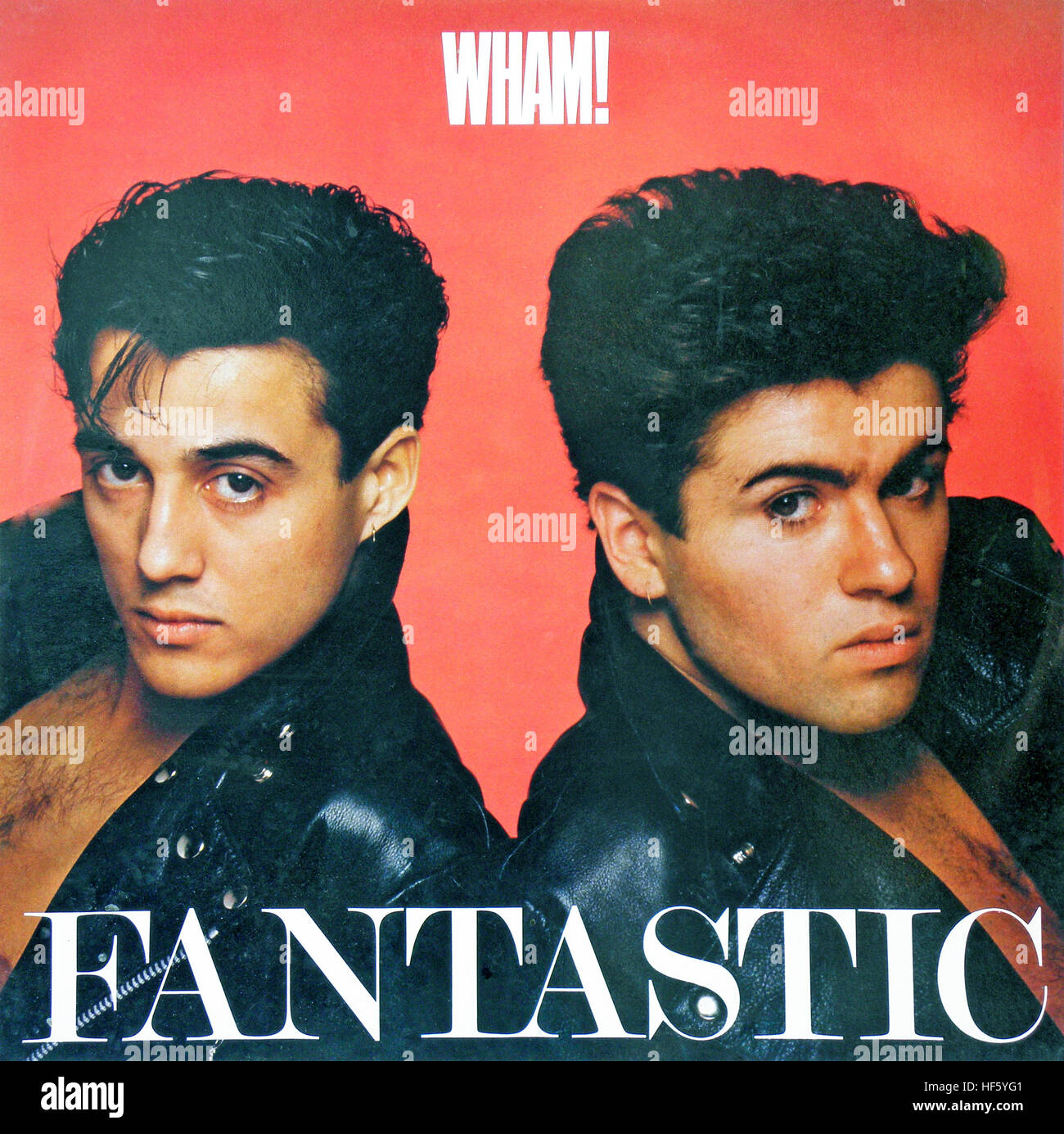 Wham! LP "fantástico", gramófono portada, George Michael y Andrew Ridgeley, 1983. Foto de stock
