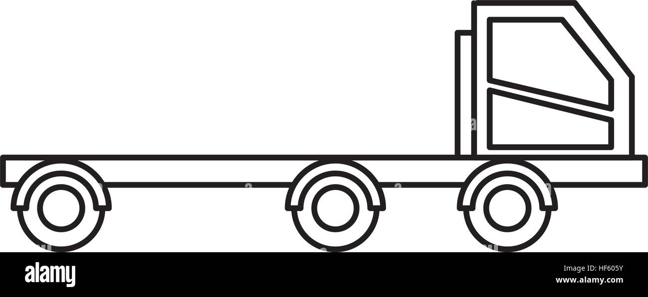 Icono de camión de cama baja, diseño de ilustraciones vectoriales Imagen  Vector de stock - Alamy