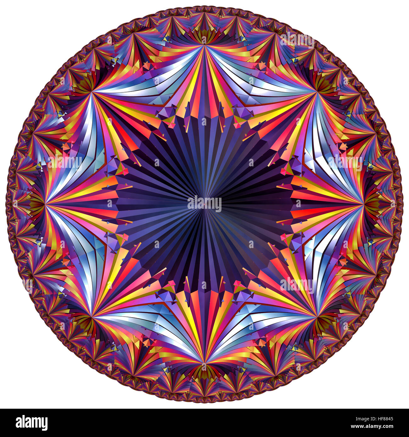 Color fractal mosaico hiperbólica Foto de stock