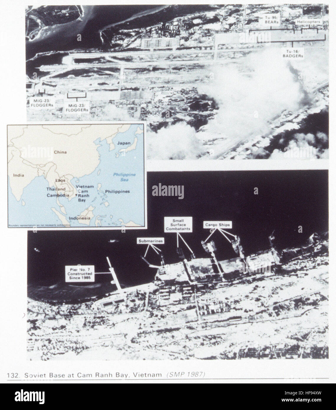 Una vista de gran altitud y el mapa de la Unión Soviética a base de Cam  Ranh Bay, Vietnam. Cam Ranh Bay Fotografía de stock - Alamy