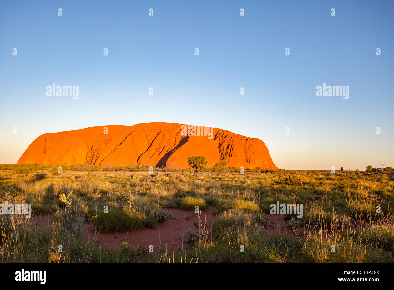 Uluru, centro rojo, el Territorio del Norte, Australia. Foto de stock