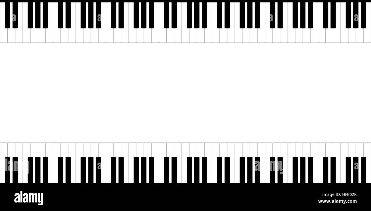 Plantilla de piano en blanco y negro Imagen Vector de stock - Alamy