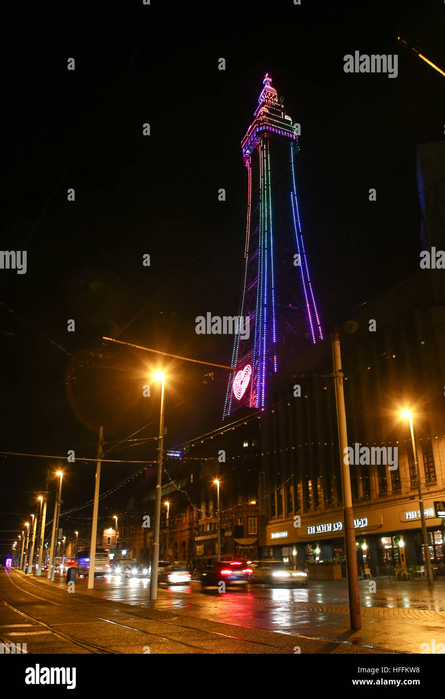 Vistas generales de la torre de Blackpool con: Blackpool Tower donde: Blackpool, Reino Unido cuando: 18 Nov 2016 Foto de stock