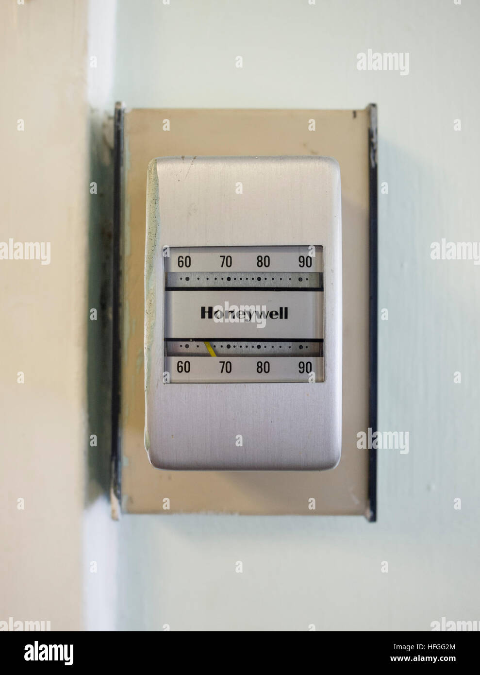 Interruptor de termostato ambiente industrial detalle Foto de stock