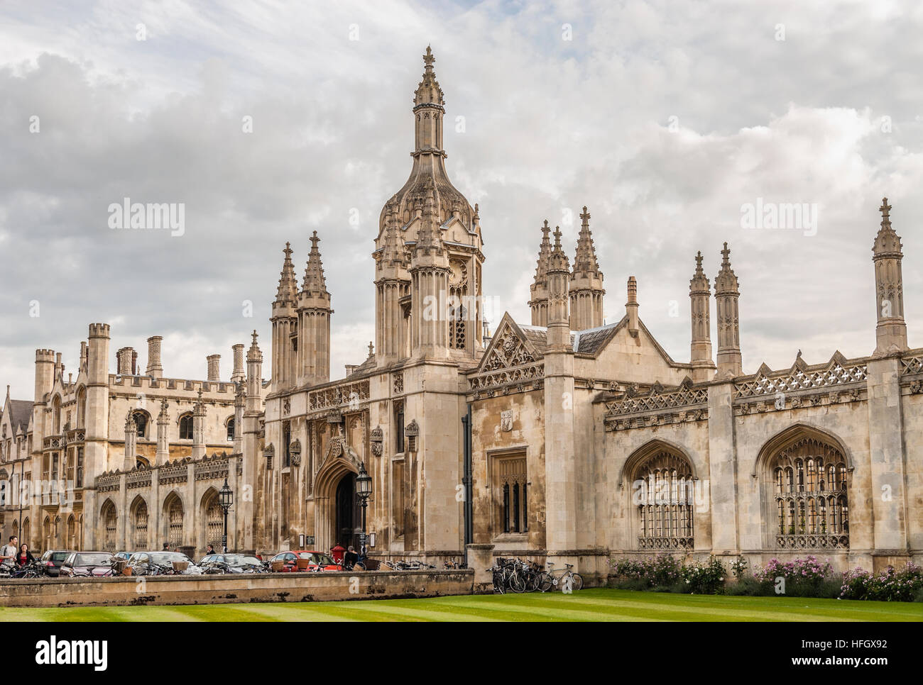 King's College Gate House en University City Cambridge, Inglaterra Foto de stock
