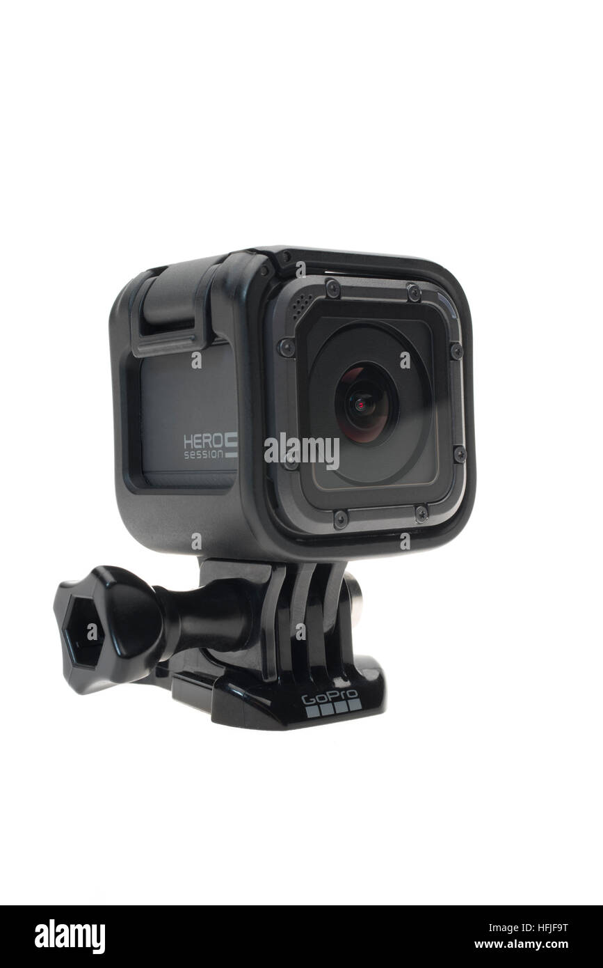 GoPro Hero 5 Sesiones 4K digital cámara de vídeo de alta definición 2016 Foto de stock