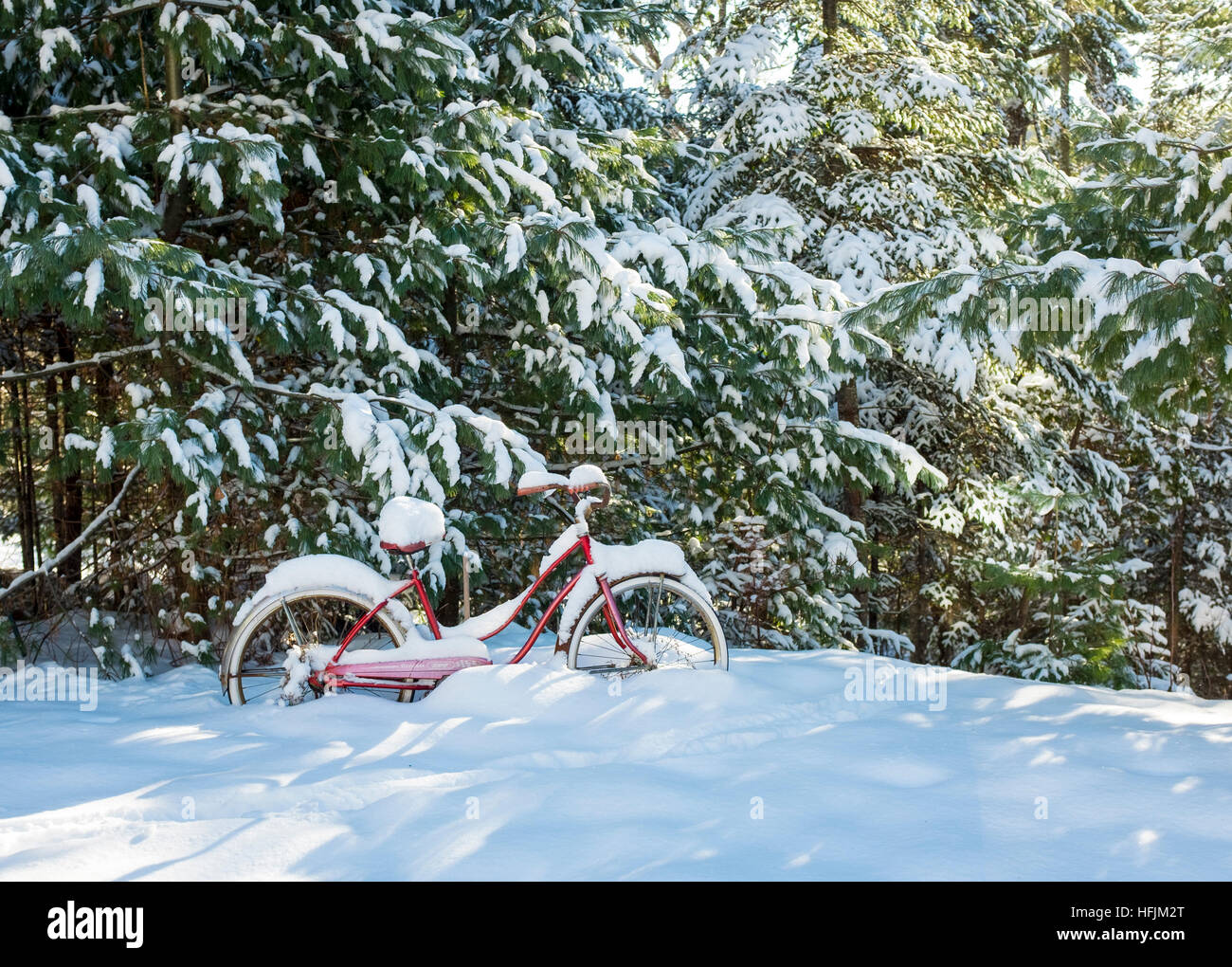 nieve de bicicleta Foto de stock