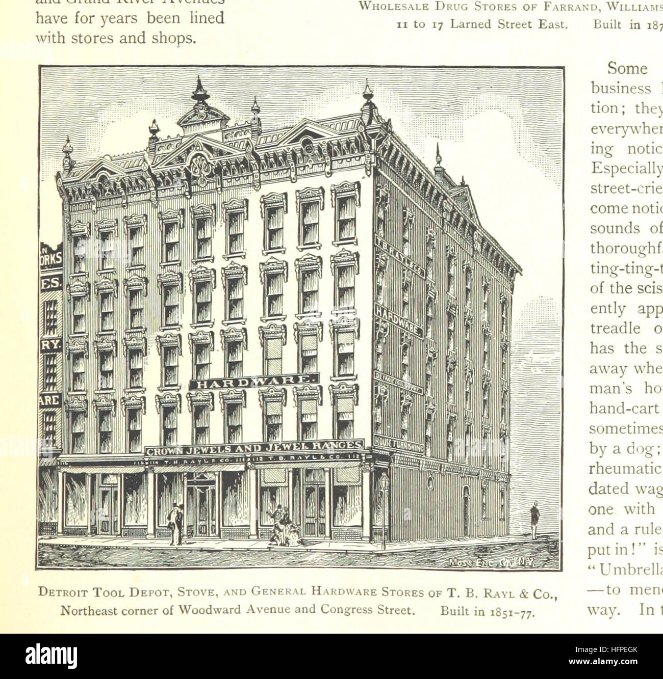 La historia de Detroit y Michigan, la metrópolis o ilustrado, etc
