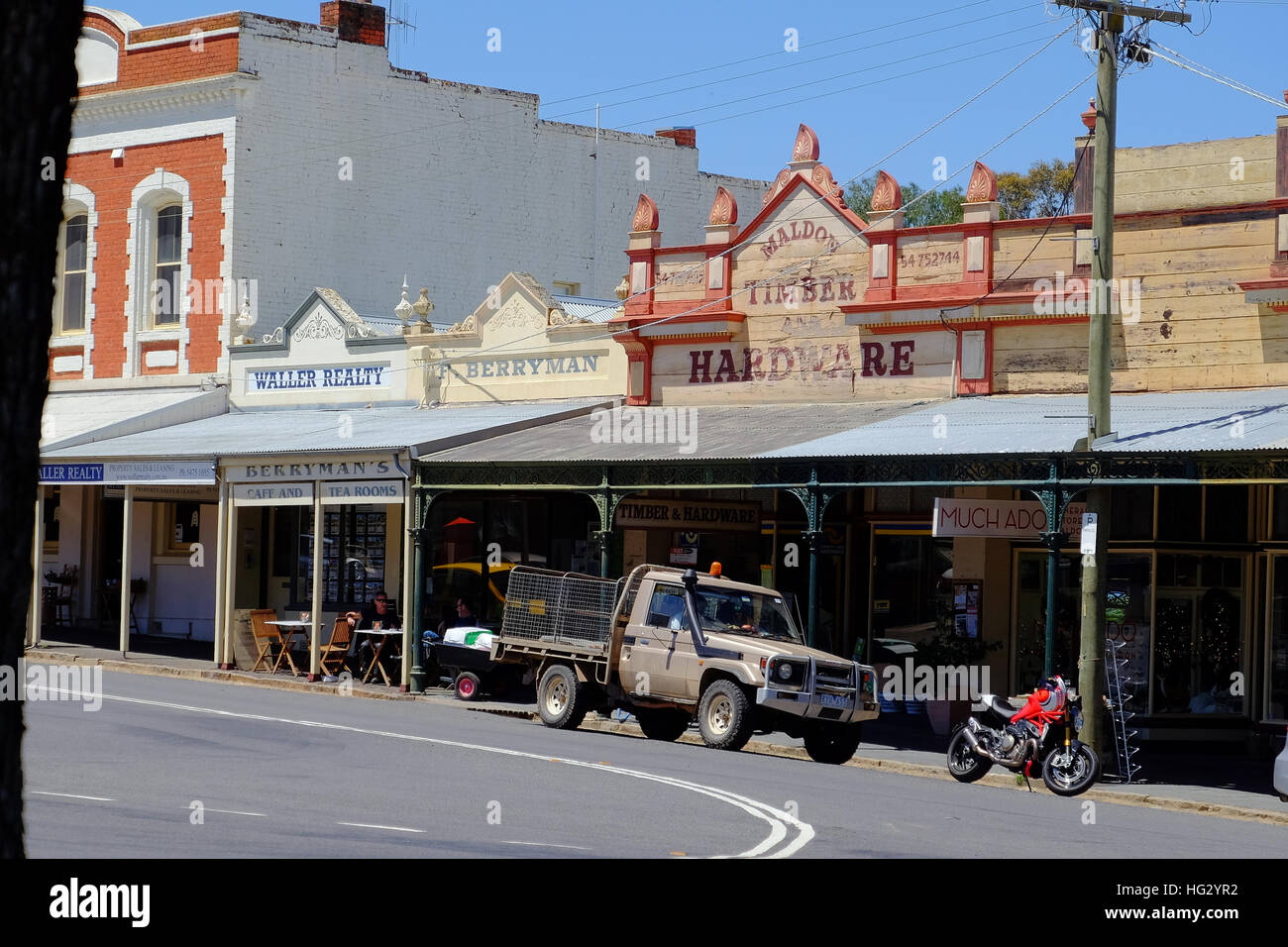 Maldon, una ciudad histórica en el Victoria's Goldfields región, Australia Foto de stock