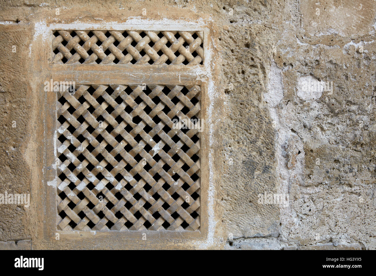 Detalle arquitectónico, Matera, Italia. Cerca de un respiradero. Foto de stock