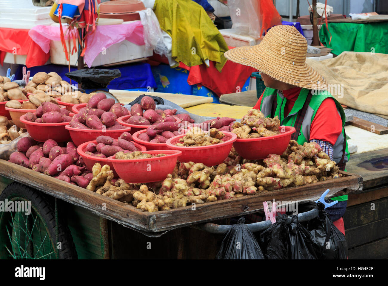 Mercado de Pescado, distrito de Nampo, Busan, Corea del Sur, Asia Foto de stock