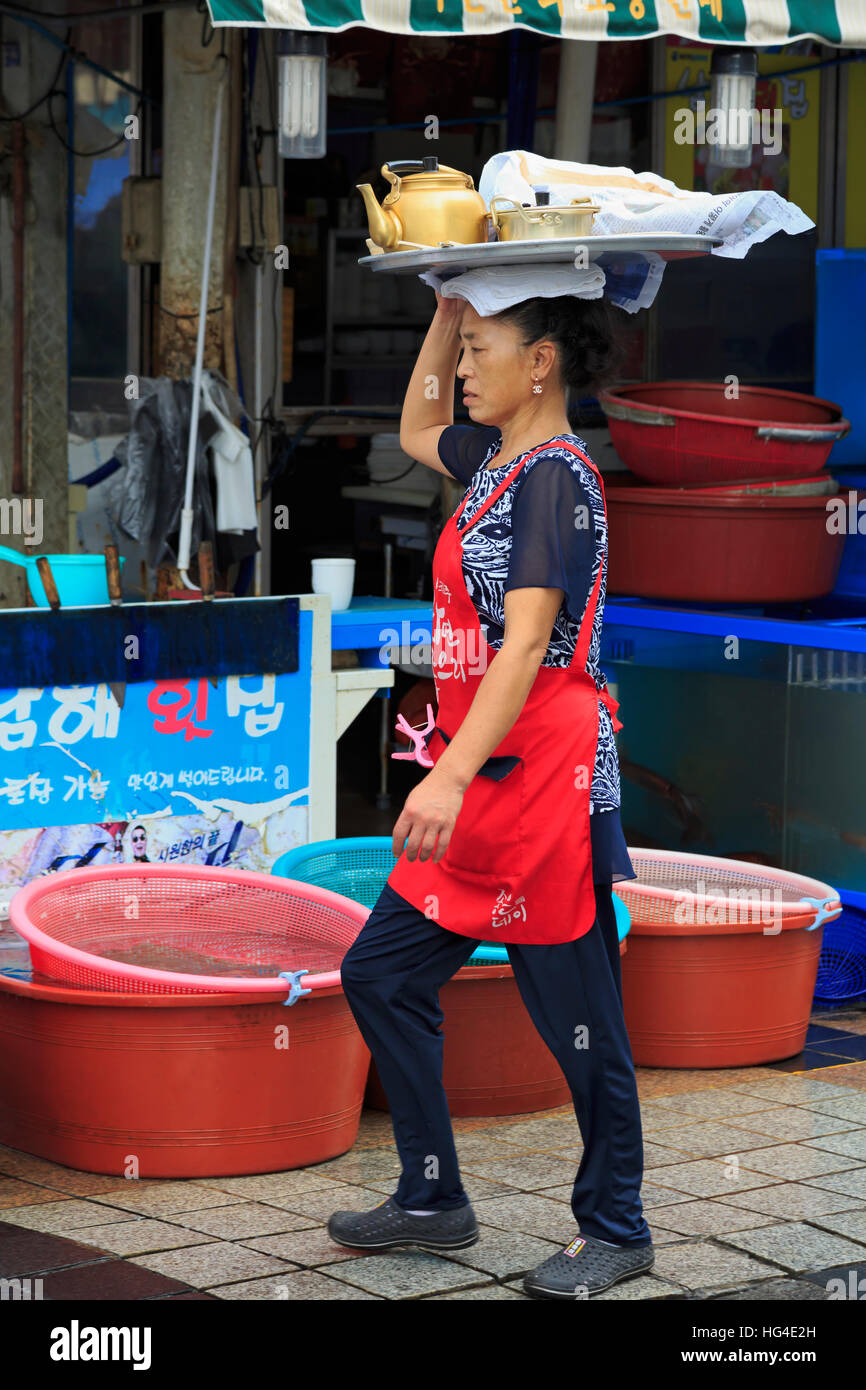 Mercado de Pescado, distrito de Nampo, Busan, Corea del Sur, Asia Foto de stock
