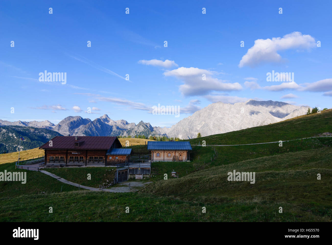 Parque Nacional Berchtesgaden: Alp Gotzenalm, montaña Watzmann, Oberbayern, Alta Baviera, Bayern, Baviera, Alemania Foto de stock