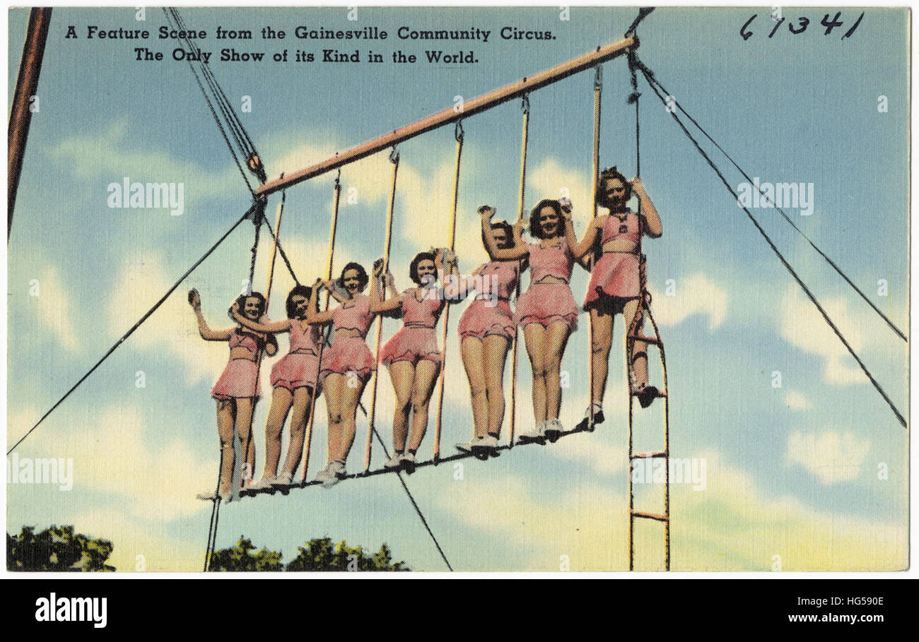 Póster de circo - una característica de las escenas de la comunidad de Gainesville Circus, el único show de su tipo en el mundo. Foto de stock