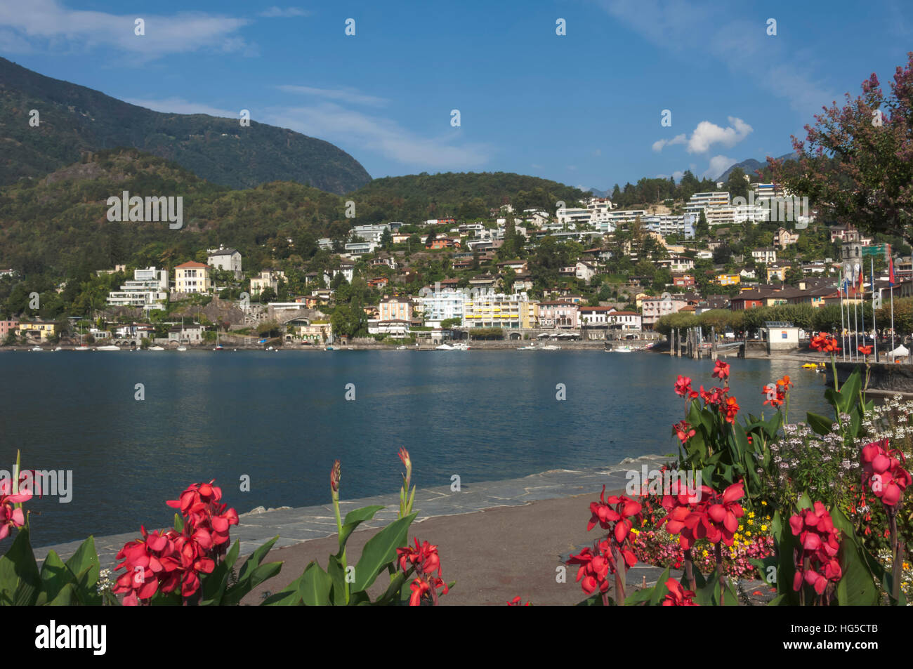 Ascona, Locarno, Lago Maggiore, Tesino, Suiza Foto de stock