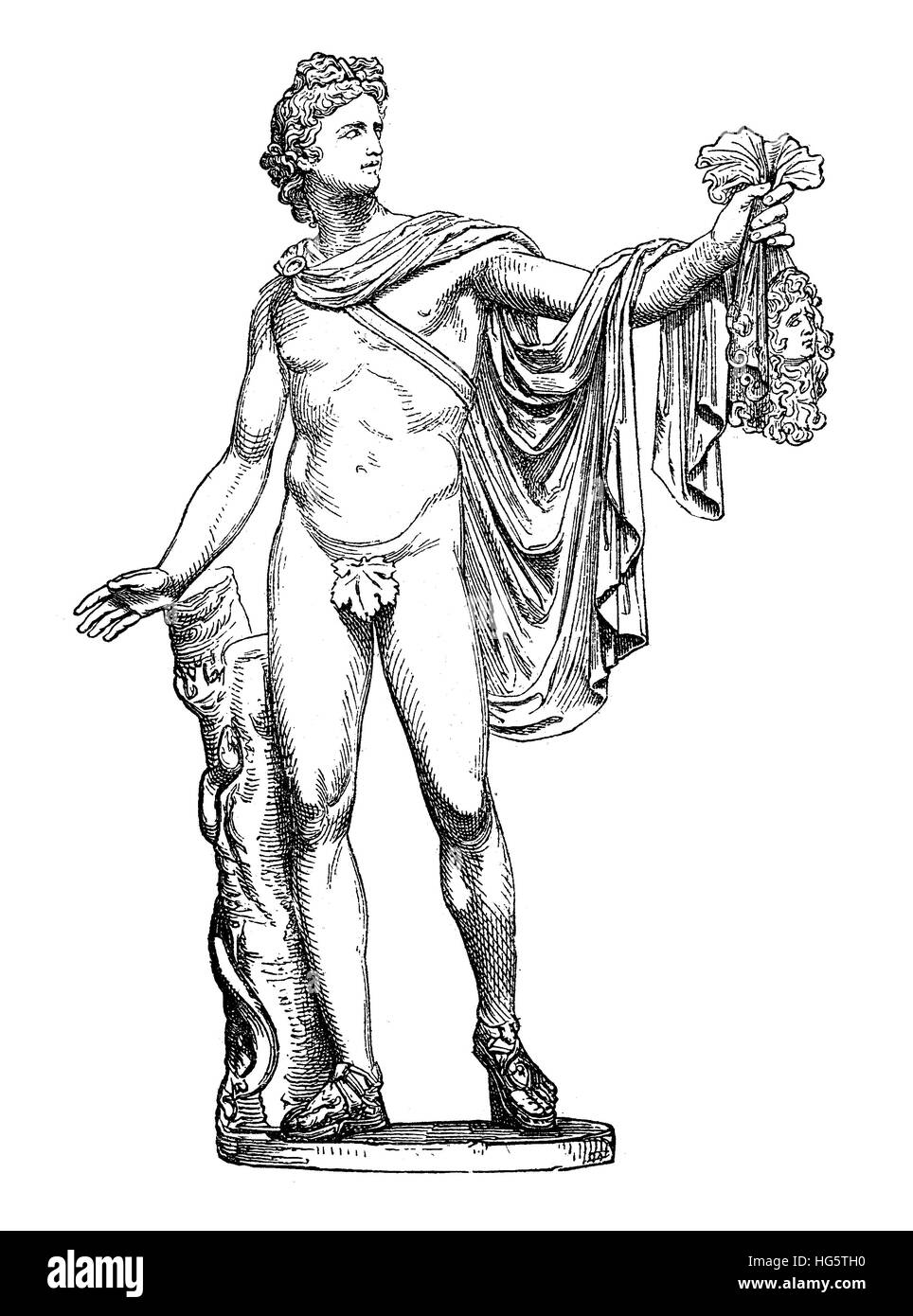 Escultura de mármol romano antiguo Apolo del Belvedere, ahora en el Museo Vaticano Foto de stock