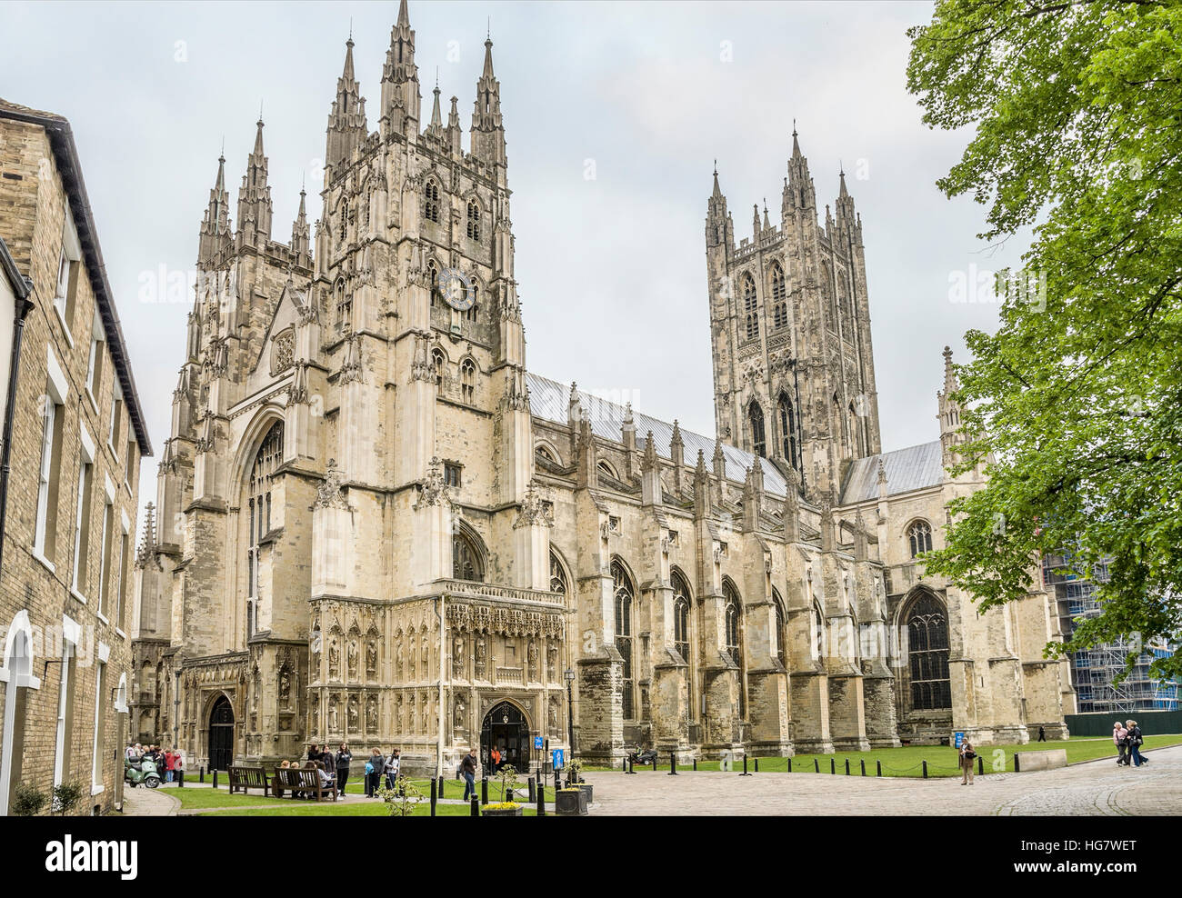 Exterior de la Catedral de Canterbury, Kent, Inglaterra Foto de stock