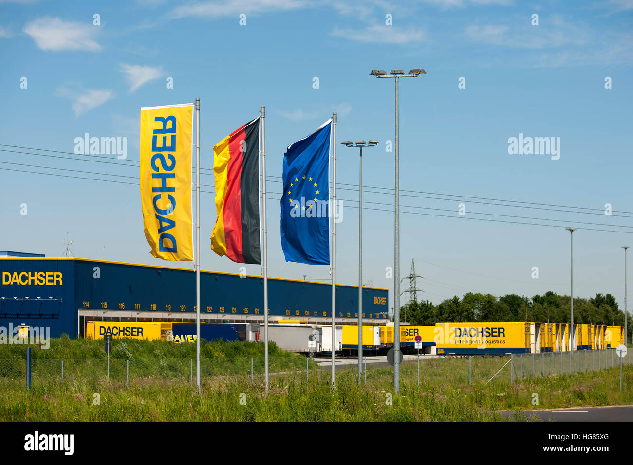 Deutschland, NRW, Aquisgrán, Alsdorf-Schaufenberg Städteregion, Dachser Logistik-Unternehmen Foto de stock