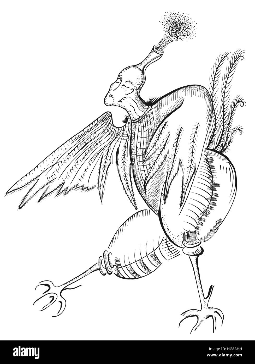 La polla de estilo abstracto, vector psicodélico póster surrealista